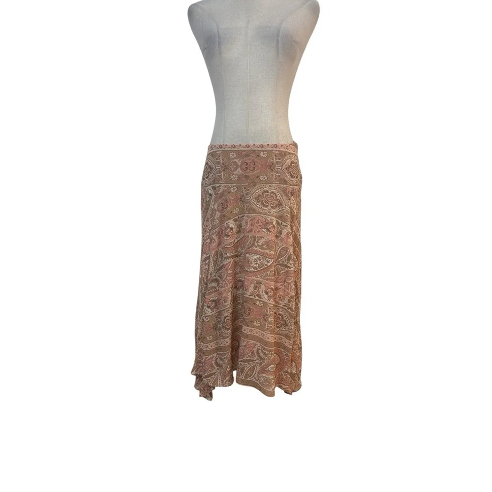 Y2K Bandolino Top‎ Skirt Set Paisley Boho Midi Sz 6 Fairy Grunge Soft Girl